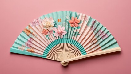  A beautifully crafted fan adorned with delicate floral designs