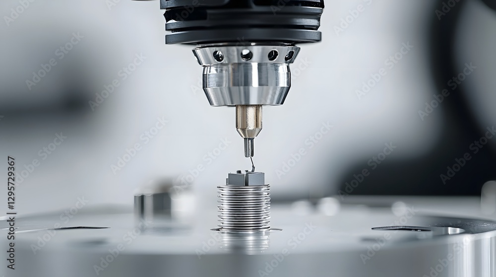 Poster a close up view showcasing the intricate metalwork and precision involved in soldering a coaxial cab