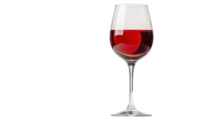 Glass of red wine on transparent background, perfect for compositions