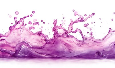 Watercolor splash in purple and pink colors on a white background. Generative AI