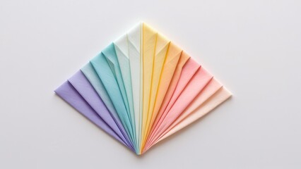  a vibrant array of folded pastel papers radiating color