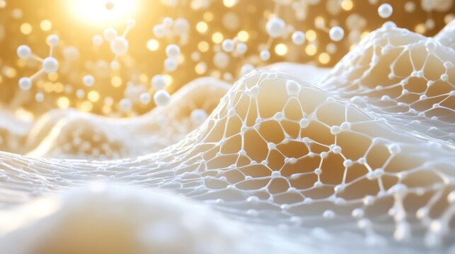 Futuristic Visualization of Adenosine Molecule in Skincare Concept