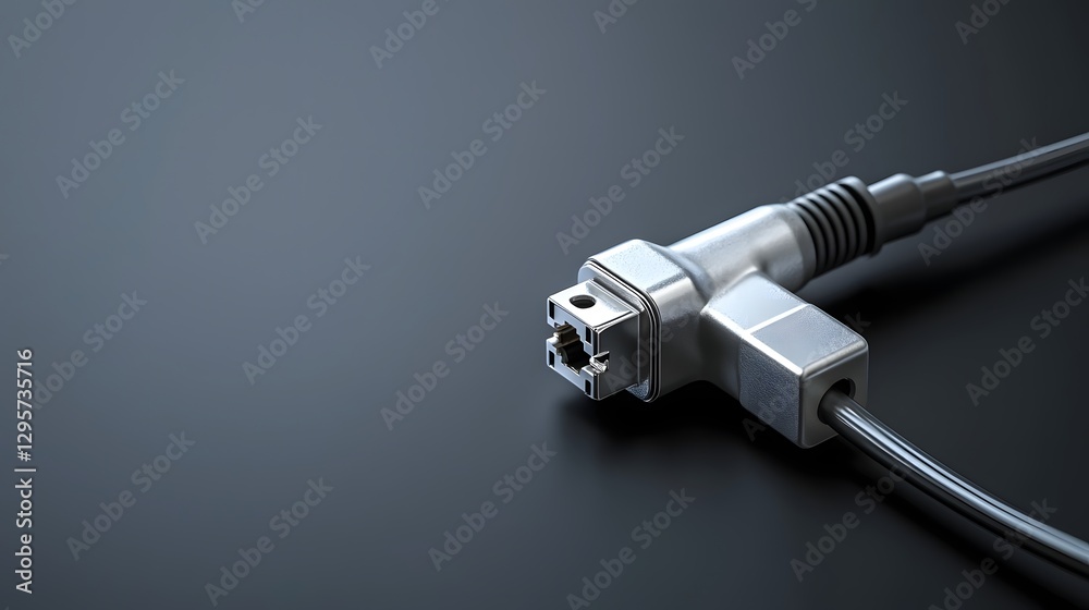 Fototapete close up shot of a t tap connector joining two electrical wires without them in a technical industri