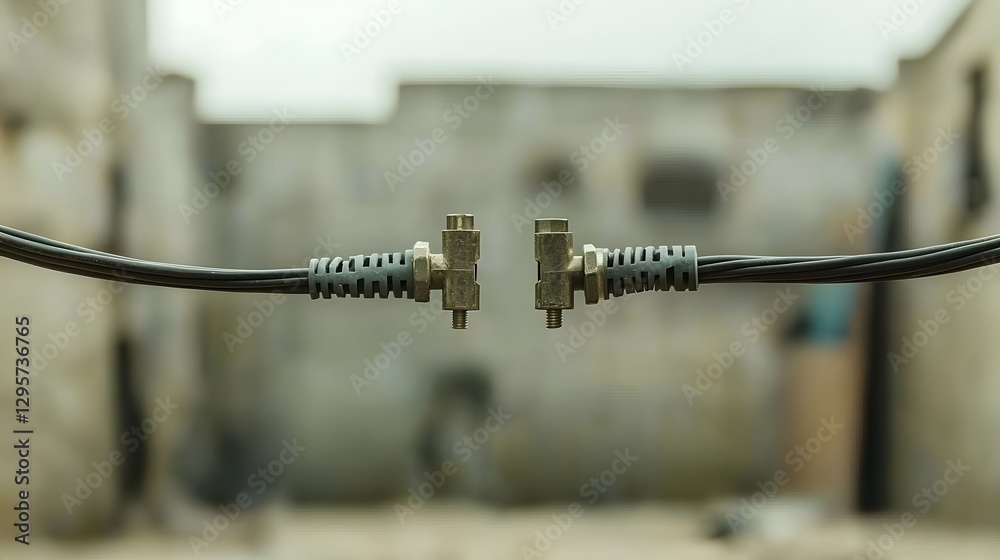 Fototapete close up view of a t tap connector securely joining two electrical wires showcasing the industrial h