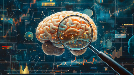 Digital Brain and Data Analysis Concept