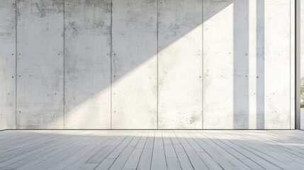 Pristine Minimalist Canvas of White Concrete Walls in Natural Light