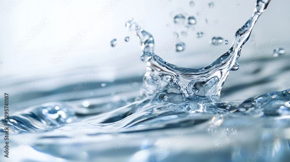 Aufkleber Dynamic and mesmerizing splash of water creating beautiful patterns in liquid : Generative AI
