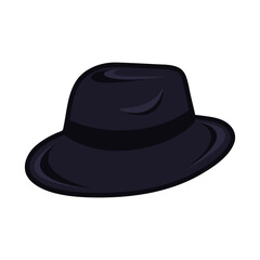 Retro dark blue vintage hat isolated on white background. Gentleman hat. Vector illustration