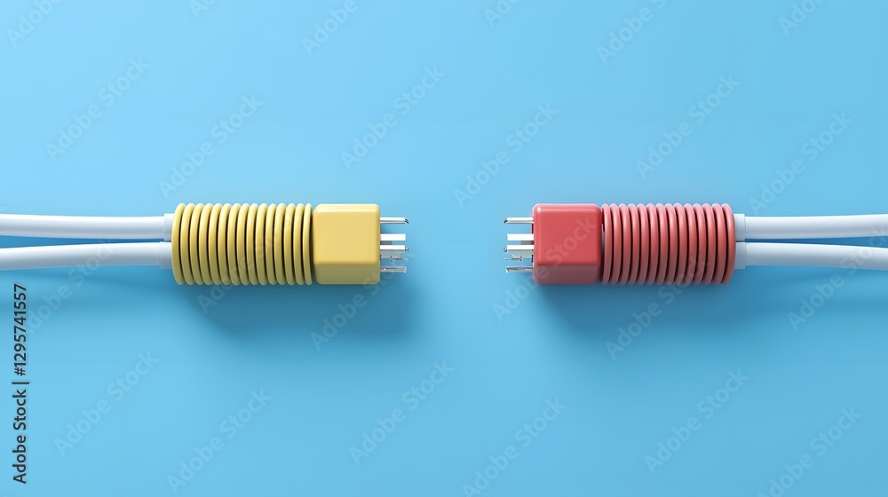Poster Detailed photograph showcasing the process of using a butt connector to join and secure two electrical wires