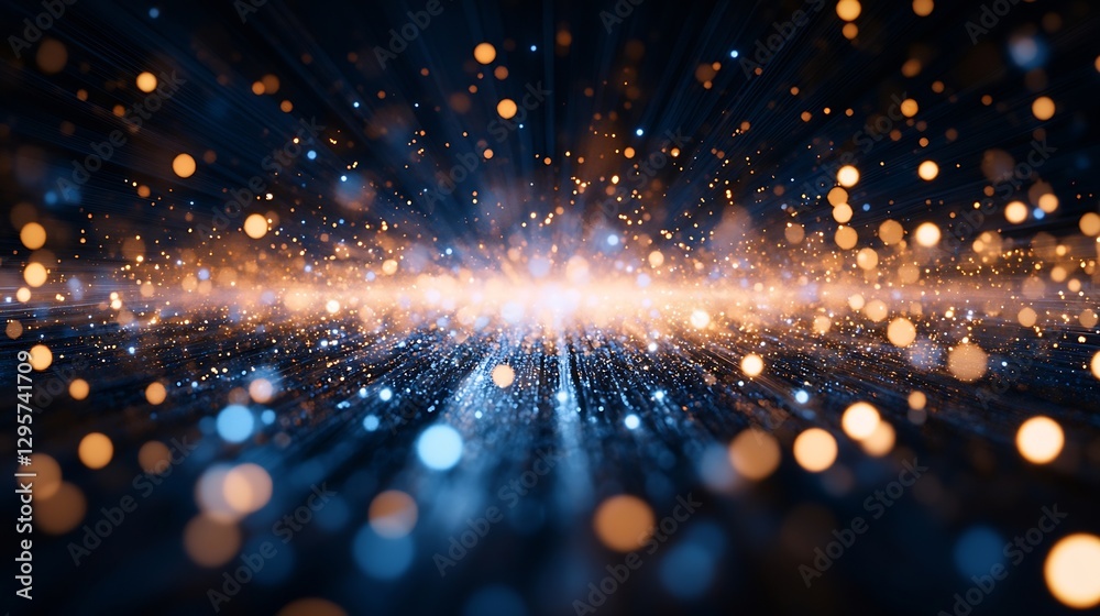 Aufkleber Stunning abstract lights and colorful bokeh creating a mesmerizing depth effect in a dark background : Generative AI