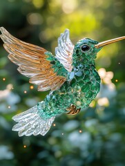 Fototapeta premium Exquisite Gemstone Bird in Flight