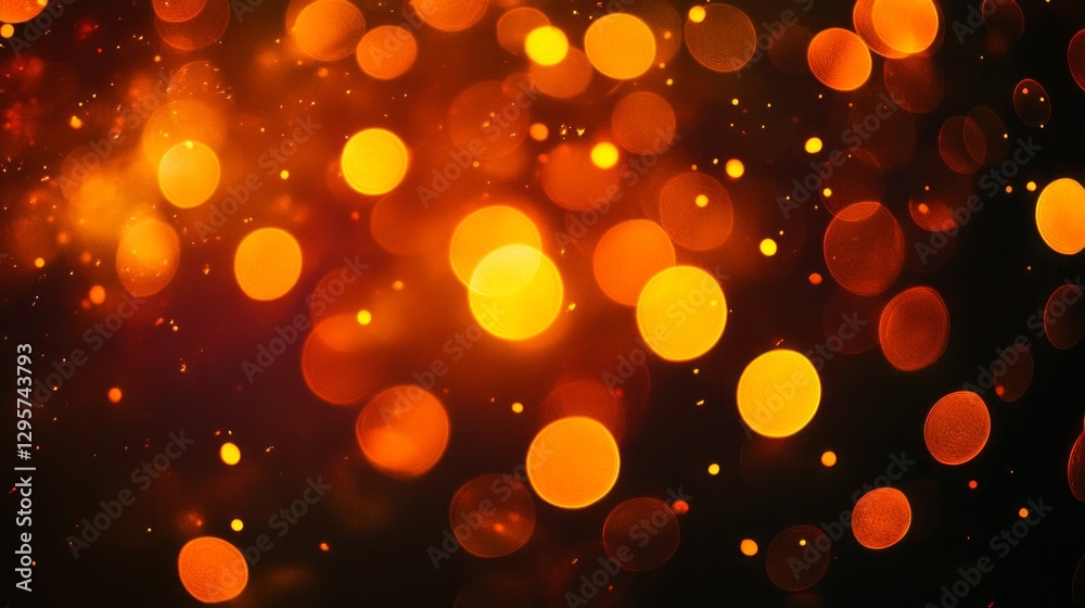 Aufkleber Glowing orbs swirl and twinkle in a mesmerizing display of warm hues, creating a magical atmosphere during a nighttime celebration filled with joy and excitement