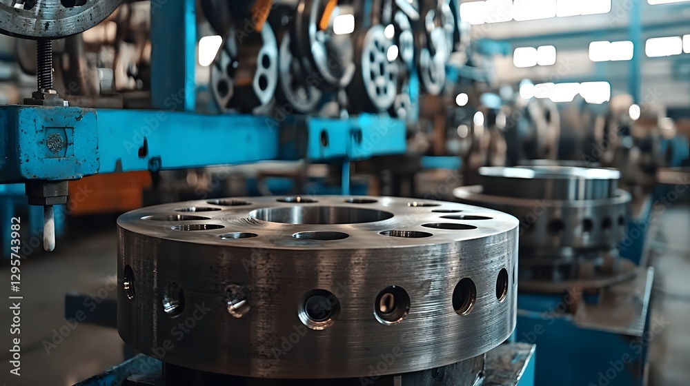 Poster Intricate Metal Parts Created Through Investment Casting Process   Detailed Close up View of Complex Machinery Components Industrial Manufacturing and Engineering Concept
