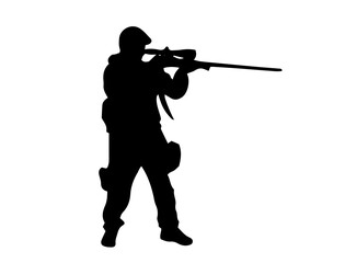 silhouette of a soldier with a rifle
