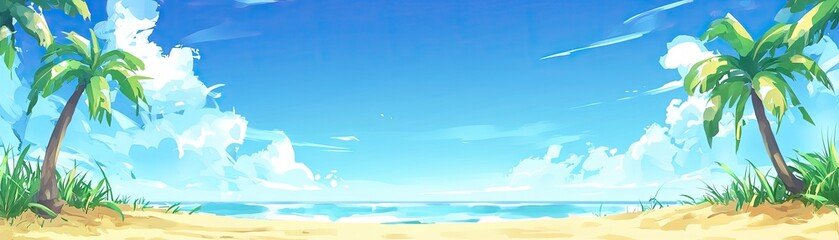 Tropical Beach Paradise Scene