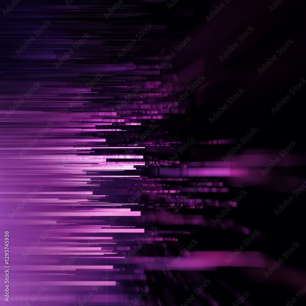 Poster abstract purple lines on dark background: dynamic digital art for modern designs and visualizations