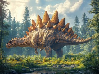 Proud Dinosaur Standing in Verdant Valley