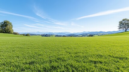 Exploring a vast meadow nature landscape open field scenic view lush green grass