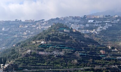 Fototapeta premium Minori - Panorama verso Ravello dal Sentiero dei Limoni
