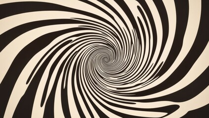 Abstract spiral tunnel, black and white, hypnotic effect,  background