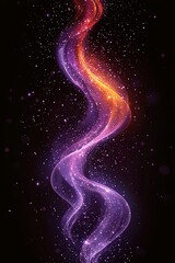 A purple and orange wave on a black background
