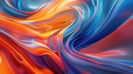 Obraz premium Diagonal streaks of orange and blue light on a dark background. Abstract dynamic design of gradient orange and blue color with glowing white color. Color abstract 3D rendering of vibrant light. AiG51.
