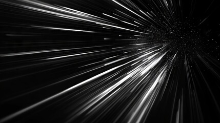 Black background with streaks of light created by a long exposure technique. Looks like a technology background.