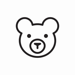 Bear cute animal icon vector sign