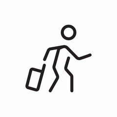 man with suitcase icon vector sign