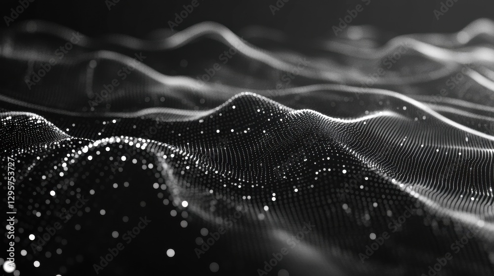 Poster polygonal science background with connecting dots and lines. digital data visualization.