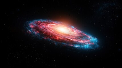 A vibrant galaxy with bright colors resides in deep space
