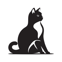 Cat Silhouettes vector, Black Cat Silhouette | Cat Vector Clipart | Feline Logo Design | Pet Animal Icon | PNG, SVG, EPS