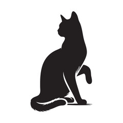 Cat Silhouettes vector, Black Cat Silhouette | Cat Vector Clipart | Feline Logo Design | Pet Animal Icon | PNG, SVG, EPS