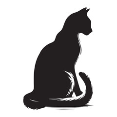 Cat Silhouettes vector, Black Cat Silhouette | Cat Vector Clipart | Feline Logo Design | Pet Animal Icon | PNG, SVG, EPS