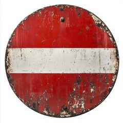 Rusted No Entry Sign Isolated