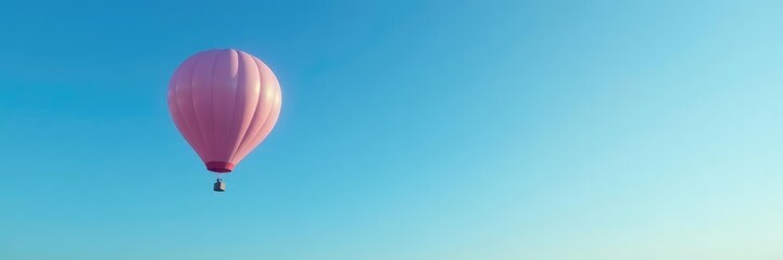 Obraz premium single balloon in the sky with a clear blue background, serenity, peaceful