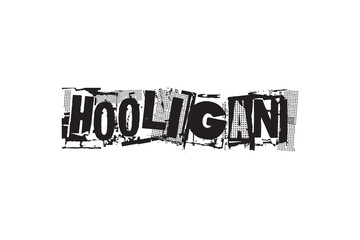 vector art design Hooligan balck and white color