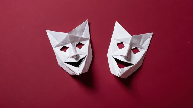 whimsical origami theater masks embodying joy and drama