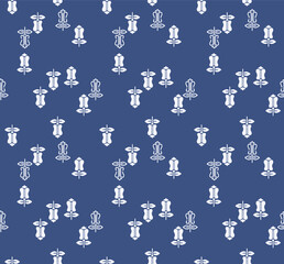 Japanese Fan Flower Motif Vector Seamless Pattern
