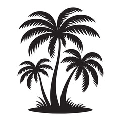 Obraz premium Vector illustration of a palm tree on a transparent background 