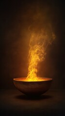 Ceramic bowl with mystical fire swirl