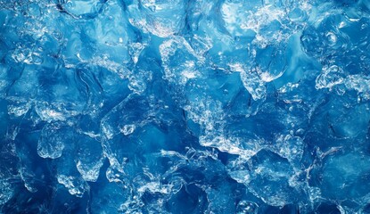 Obraz premium Glacier ice texture, closeup view, vibrant blue, background with details