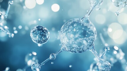 Close-Up of Glycerin Droplets Interacting with Water Molecules