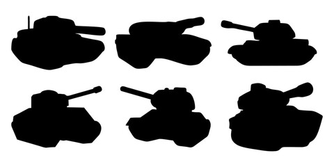 silhouette or illustration of a battle tank