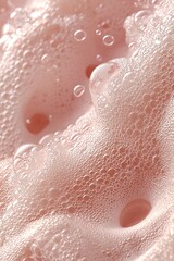Fototapeta premium A close up of bubbles floating in a pink liquid