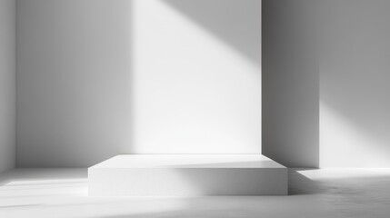 Obraz premium Stark Minimalist Canvas with Blank Gray Gradient Background