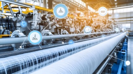 High-tech manufacturing facility showcasing advanced machinery and production processes