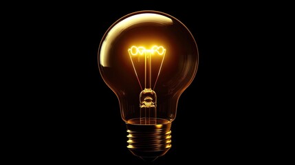 A minimalist 3D yellow light bulb icon symbolizing ideas and solutions. 