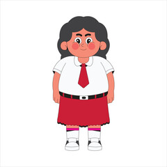 Girl student cartoon character illustration