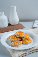 Kue Kacang or peanut cookies. cookies for eid mubarak. Perfect for recipe, article, catalogue, or any commercial purposes. With copy space